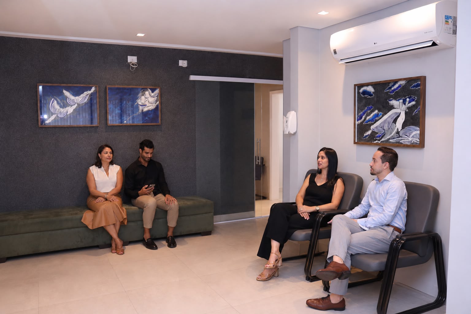 Sala de espera da Clínica Saúde Agora